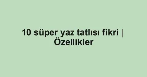 10 süper yaz tatlısı fikri | Özellikler