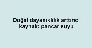 Doğal dayanıklılık arttırıcı kaynak: pancar suyu