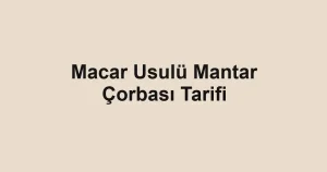 Macar Usulü Mantar Çorbası Tarifi