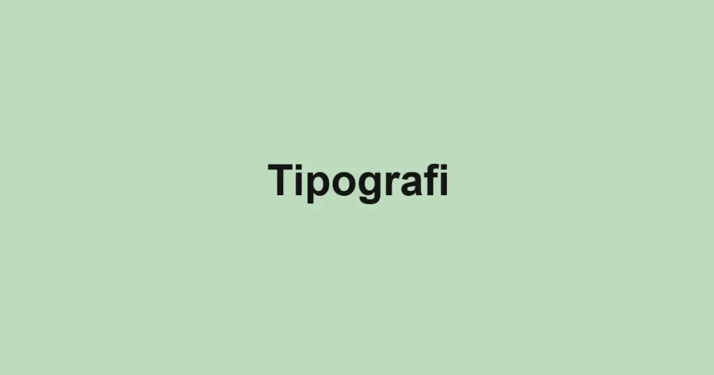 Tipografi